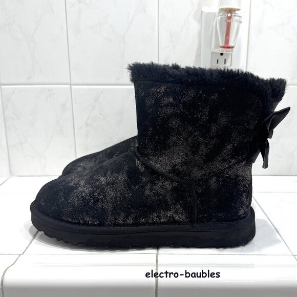 Black Ugg Australia Boots Sz 8 With Metallic Sparkle - MINT Condition - Picture 15 of 16